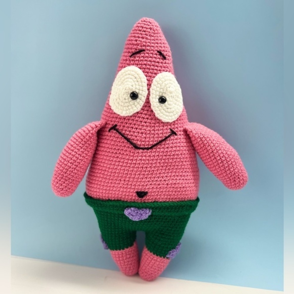 Handcrafted Patrick Star Plushie Doll Crochet Amigurumi